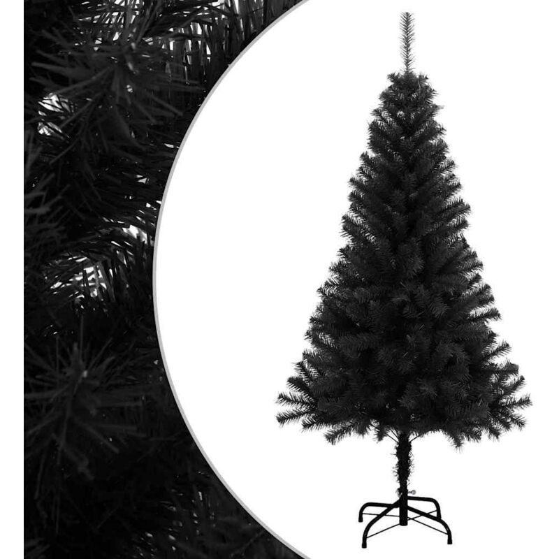 vidaXL Künstlicher Weihnachtsbaum mit Ständer Schwarz 150 cm PVC