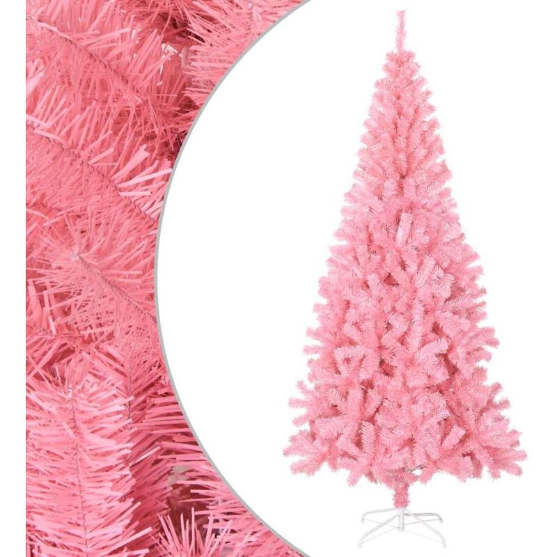 vidaXL Künstlicher Weihnachtsbaum mit Ständer Rosa 180 cm PVC