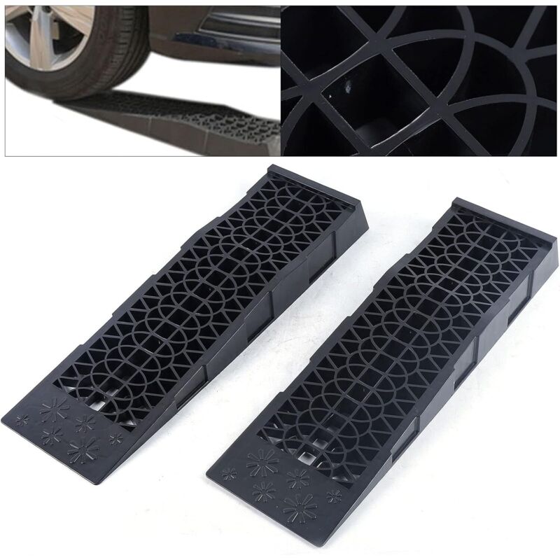 Kunststoff Lasten Steig Auto Kunststoff Steig-2-Stück-Set-schwarz-Polypropylen (PP) -69,8 20 7,8cm-maximale Last 3t