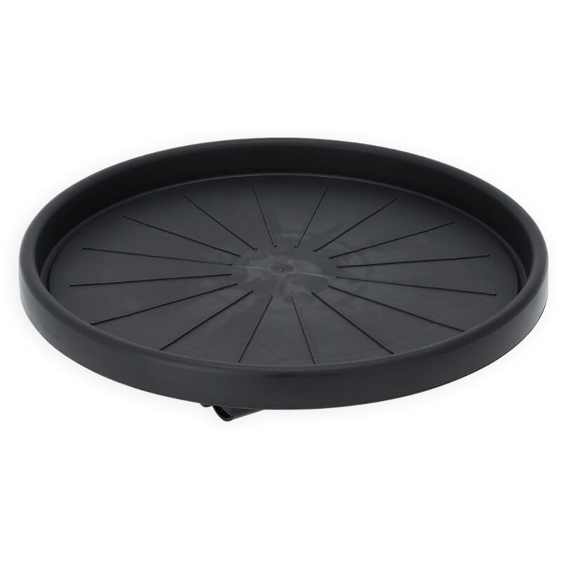 Spetebo - Kunststoff Pflanzentrolley anthrazit für runde Töpfe - 30 cm - Blumentopf Unterteller rollbar mit 4 Rollen