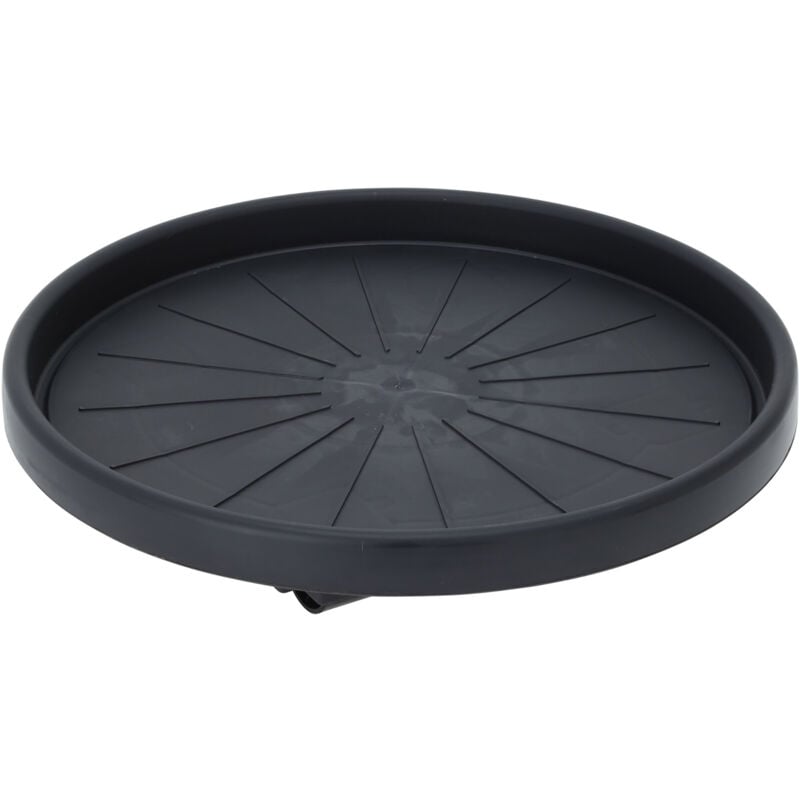 Spetebo - Kunststoff Pflanzentrolley anthrazit für runde Töpfe - 35 cm - Blumentopf Unterteller rollbar mit 4 Rollen - Pflanzenroller Pflanzenwagen