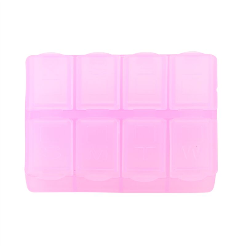 Kunststoff Rechteck 8-Fach 7 Medizin Tabletten Case Rosa