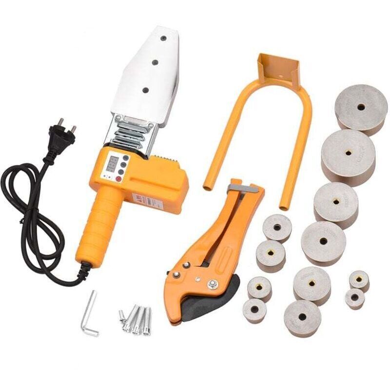 Kunststoffrohrschweißmaschine, einstellbares digitales Schweißgerät mit Stiftfusion 0–320 °C, mit doppelter Wärmeableitung, 6 Düsenköpfe