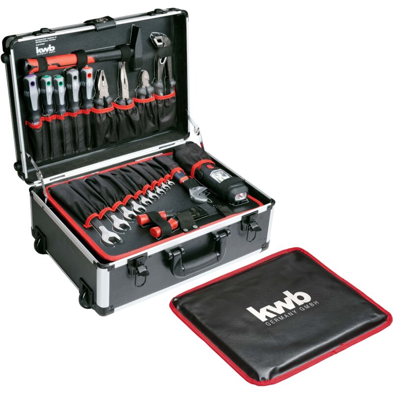 KWB - Werkzeugkoffer mit Trolley-Funktion, 175-teilig, gefüllt, Werkzeug im stabilem Aluminiumkoffer, Werkzeugset groß, für Heimwerker, DIYer und