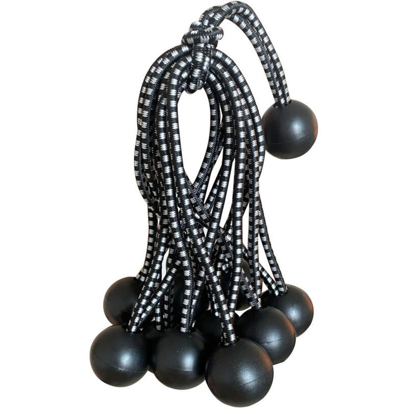 25 Profi Gummispannseile mit Kugel (Schwarz, 150mm) für Zelte, Planen und Banner. Planenspannseil, Spanngurt, Planenhalter, Planengummi, c - KZQ