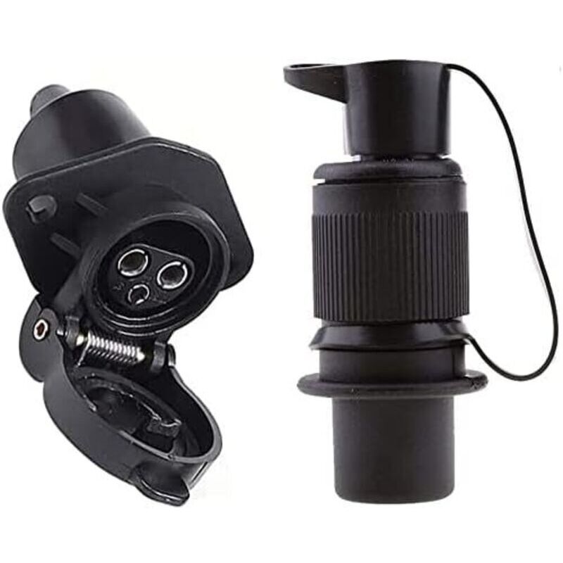 3-poliger Anhängerstecker und -buchse, 12 v wasserdichte 3-polige Anhängersteckdose weiblich/männlich für Anhängerkupplung, geeignet für