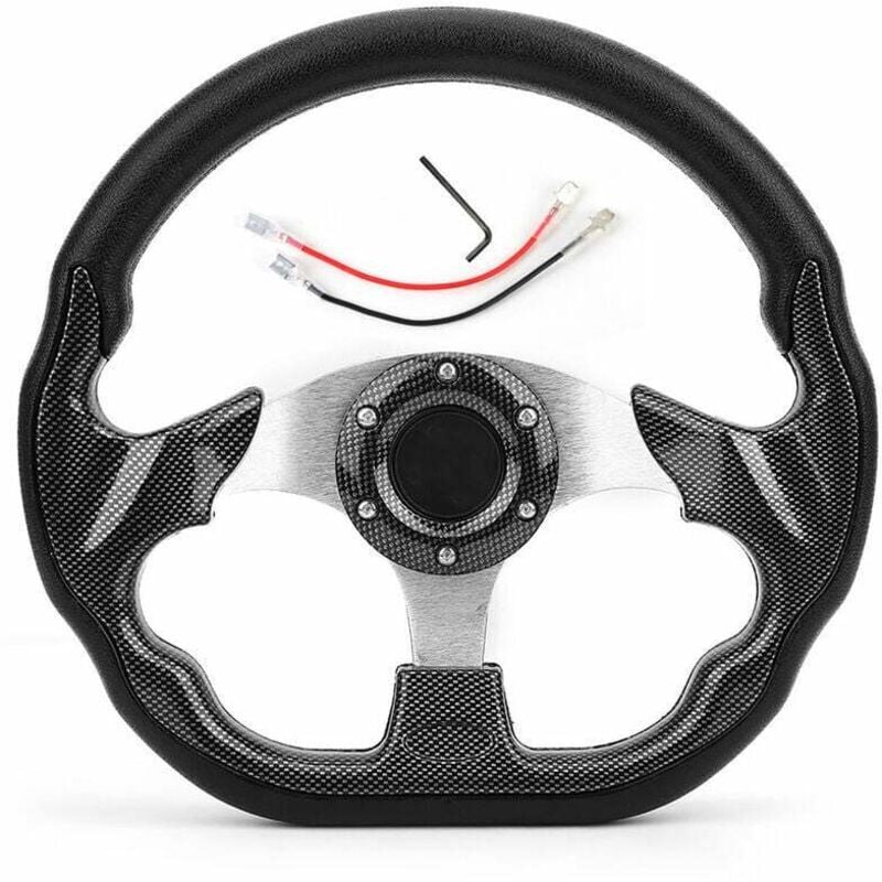 KZQ 320 mm Universal-Lenkrad aus Kohlefaser im Rennsport-Stil für Driftautos mit Hupenknopf