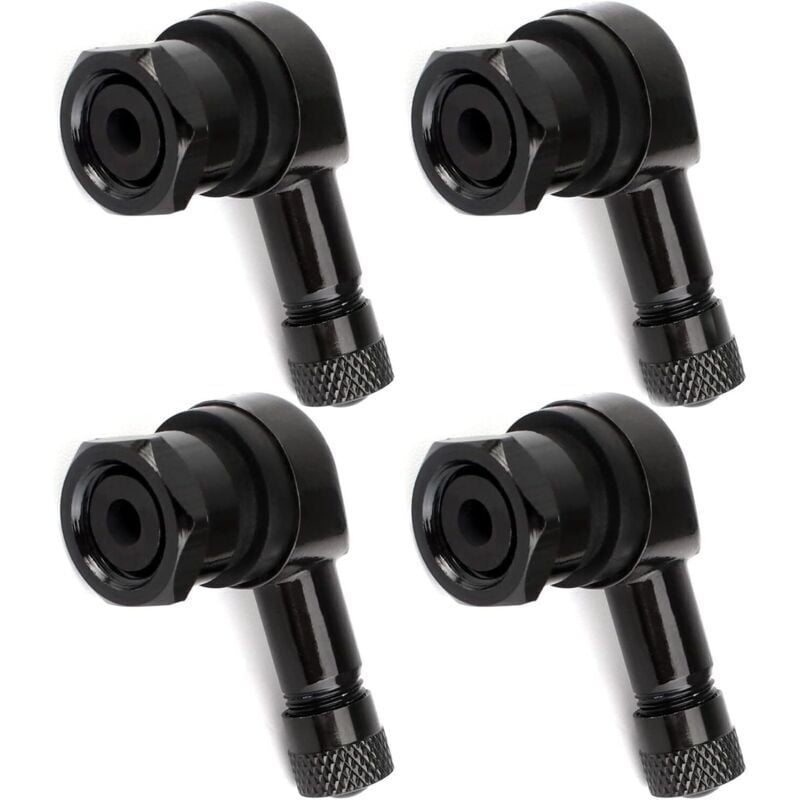 4 Stück Aluminium-Winkelventilschäfte, Motorrad, 90-Grad-Reifenventilschaftadapter, Ventilverlängerungsadapter, schlauchloser Autoreifen-Ventilschaft
