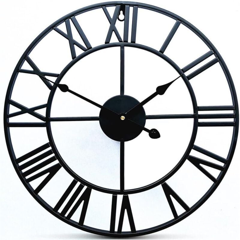 KZQ - 40 cm Vintage-Wanduhr aus Metall, 3D-Industrie-Wanduhr, Vintage-Wanduhr, moderne Uhr für die Wohnzimmerdekoration (Batterien nicht im