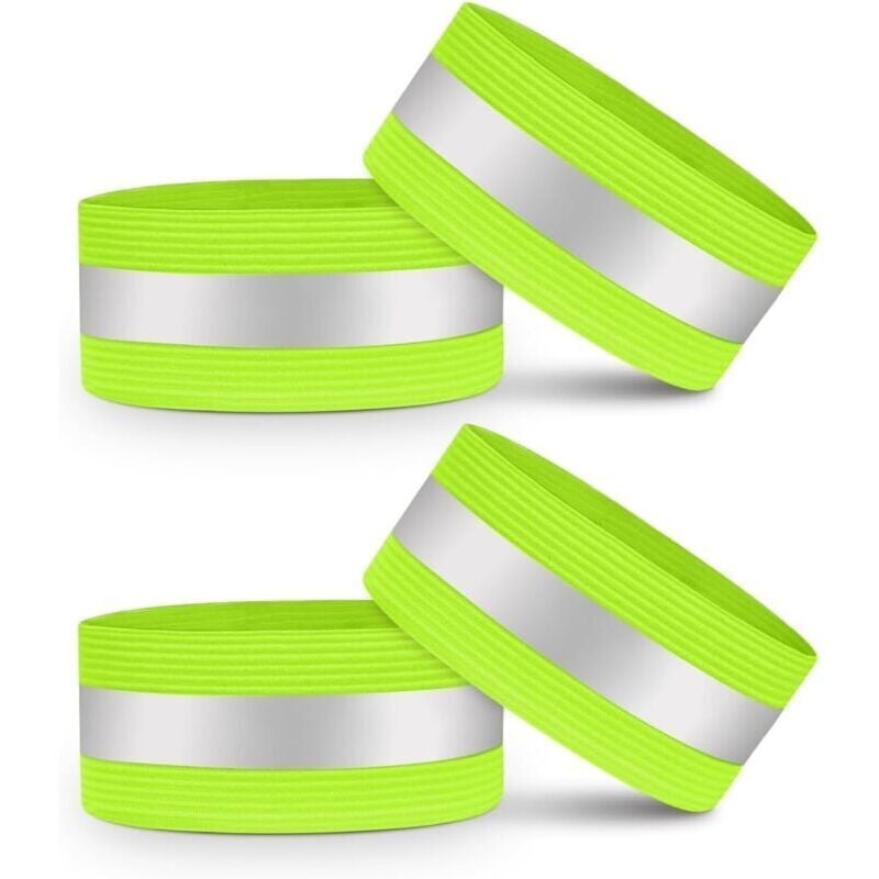 KZQ - 4er-Pack Reflektierende Laufarmbänder, Reflektorgeräte, Reflektierendes Laufband, Bizeps, Knöchel, Quadrizeps und als Armband