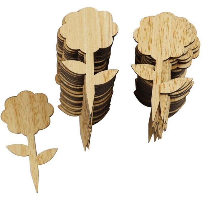 60 Bambus-Pflanzenetiketten, Garten-Setzlingsmarkierungen, Bambus-Gemüsegartendekor, kleines Zubehör für Garten, Außenbereich und Gewächshaus (Blume)