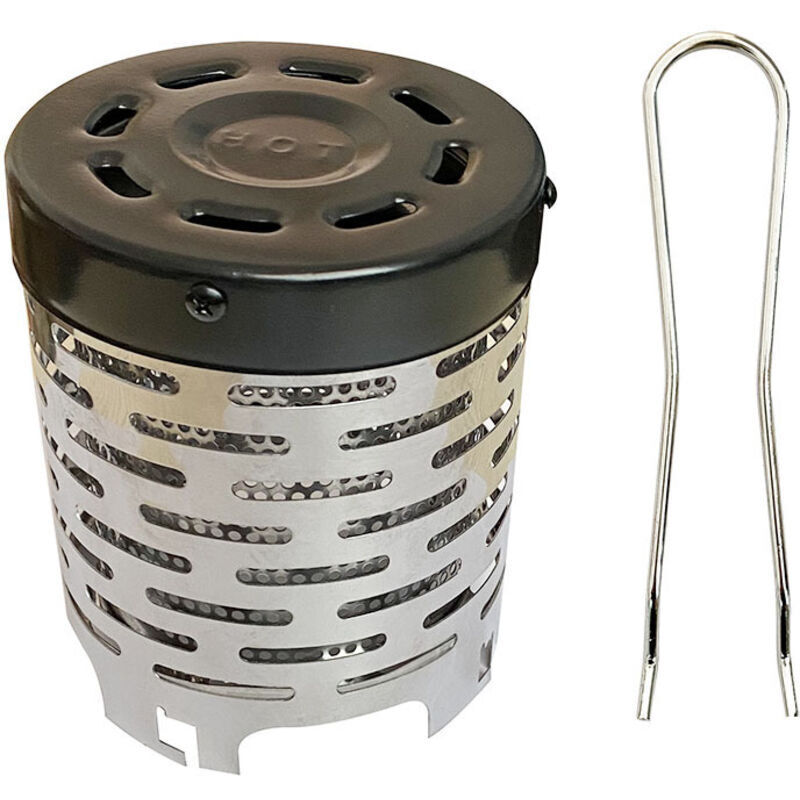 Camping Calentador: tragbarer Mini-Estufa, Metall-Calentador, Gasmanta, Zubehör für Camping und Senderismo, ausgestattet mit Unterstand für den