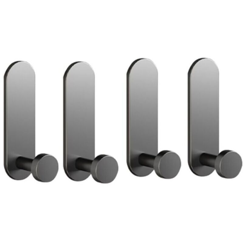 Edelstahl-Klebestreifen für Bad, Dusche, Duschwand, wasserabweisend, für Handtücher, Batas, Handtücher und Unterstände (4 Stück), Farbe Grau - KZQ