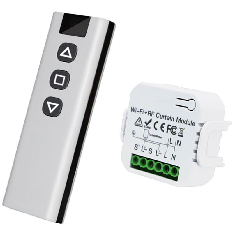 Kabelloses Rollo-Steuerungsset: Steuern Sie Ihren Rollomotor per RF-Fernbedienung + Empfängermodul, Reichweite bis zu 100 m, Funkschalter für Rollos