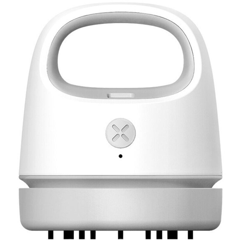 KZQ - Mini-Tischstaubsauger, wiederaufladbar: per usb wiederaufladbar, tragbar, kabellos, 360° drehbar, ideal für Schule, Zuhause und Büro (Grau)