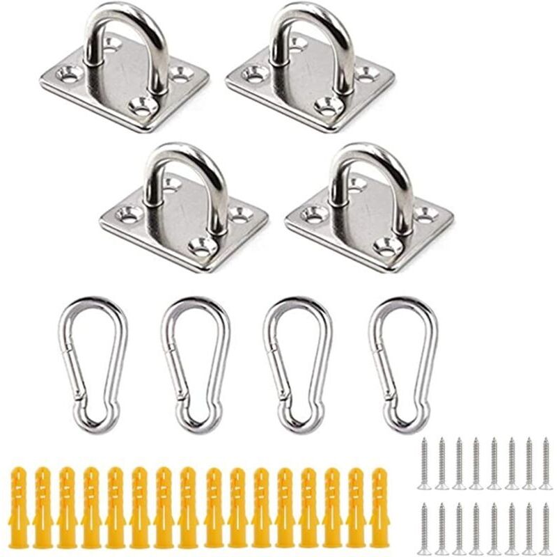 Senplatten aus Edelstahl, robustes Hardware-Kit für Terrassenschirmsegel, für Sonnenschirm-Montagezubehör, Hardware zum Aufhängen von Schaukelstühlen
