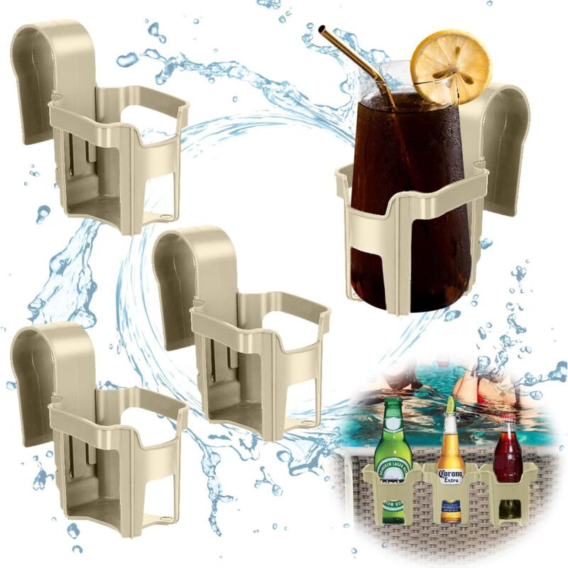 Pool-Getränkehalter, 4-teilig, Pool-Getränkehalter, Pool-Flaschenhalter, multifunktionaler Getränkehalter am Pool, für Badewannen mit Strandpartys im