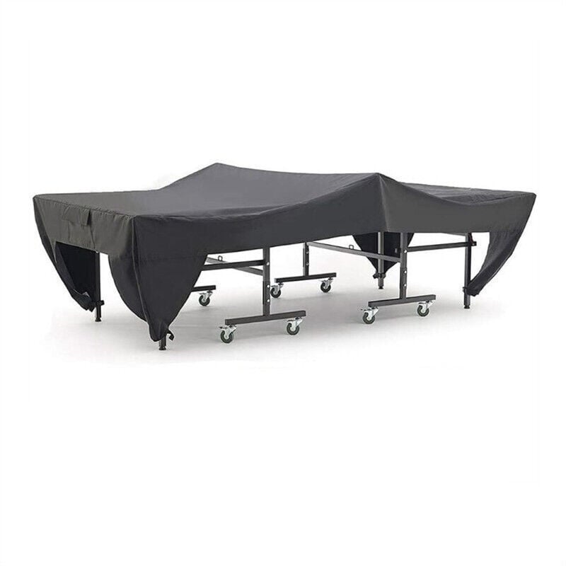 Tischtennisplatte Abdeckung, Staubdichte Tischtennisplatte Abdeckung für Terrasse Outdoor, Schwarz, 280 x 153 x 73 cm - KZQ