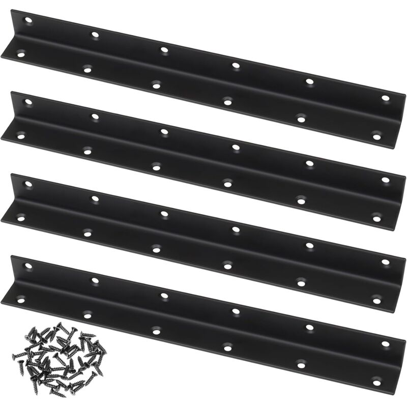 Dolaso - L-Eckverbinder, 4er-Set, perforierte 90-Grad-Eckhalterung, robuste Holzverstärkung, für Verstärkungen, Reparaturen, Tische, Schränke, Möbel