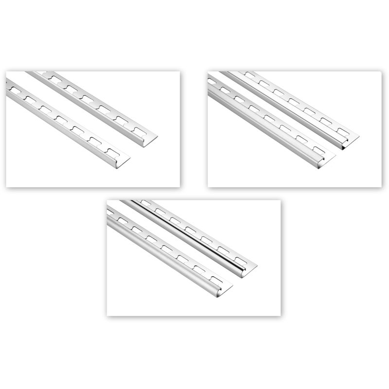 L-/ Quad-/ & Rundprofile Edelstahl Fliesenschienen 2,5 Meter: 10mm, L-Profil - silber gebürstet