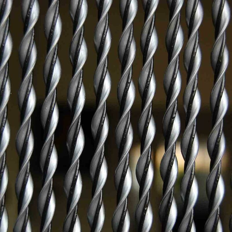 Türvorhang 'Riva 3' 90 x 210 cm silber/schwarz