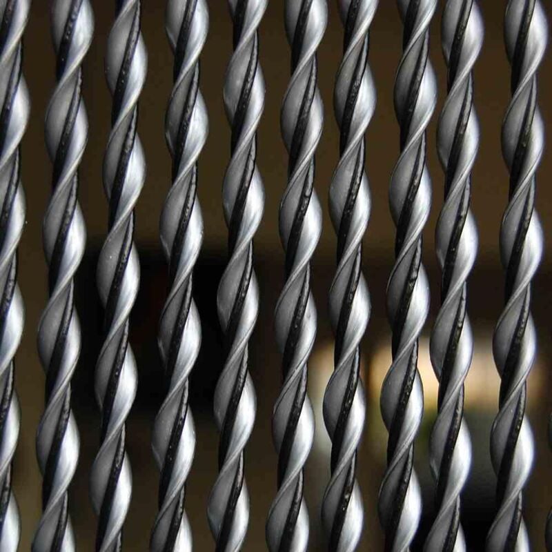 Türvorhang 'Riva 3' 100 x 230 cm silber/schwarz