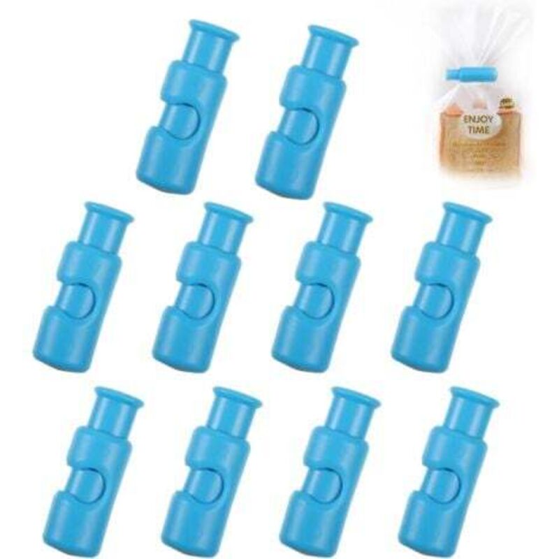 10er-Pack Gefrierbeutel-Clips, wiederverwendbare Beutel-Clips für offene Lebensmittel und Snacks, blau - Lablanc