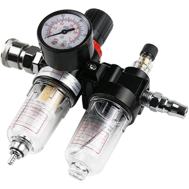 1/4 Zoll Druckregler, Luftfilter, Feuchtigkeit, Öl, Wasserabscheider, Filter, Kompressor, Öler, Reduzierer, Prozessor, Reifen, Manometer-Anschluss