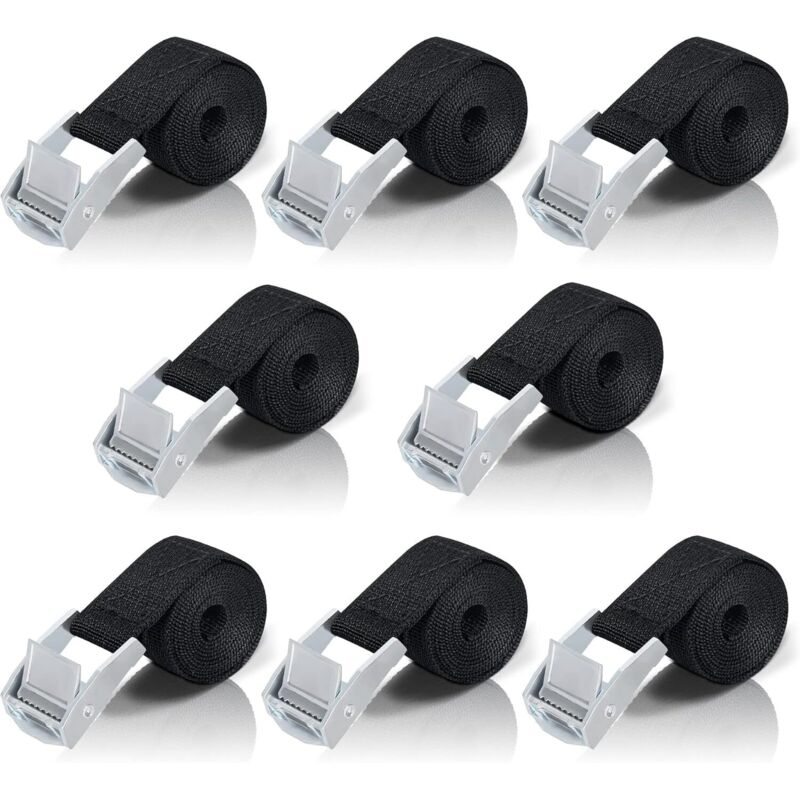 Lablanc - 1M Zurrgurt, 8 Stück Ratschengurt mit Spannschnalle aus Zinklegierung zur Sicherung von Motorrad/Fahrradträger/Gepäck/Bewegungszugkraft,