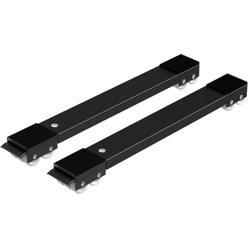 2er Set Moblies Waschmaschinen-Transportrollen unter Fahrgestell für Waschmaschinen, Kühlschränke, Wäschetrockner, Gefrierschränke bis 300 kg, mit 24