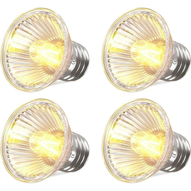 Lablanc - 4 Stück E27 Terrarium-Wärmelampe, 75 w dimmbare UVA-UVB-Schildkrötenlampe, Terrariumlampe für Landschildkröten, Eidechsen, Bartagamen,