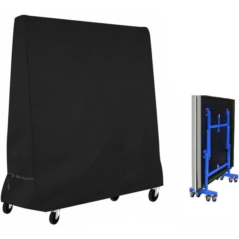 Abdeckung für Tischtennisplatte im Freien, Reißfestigkeit, Wasser- und Windbeständigkeit, wasserdichte Schutzplane für Tischtennisplatte, Schwarz,