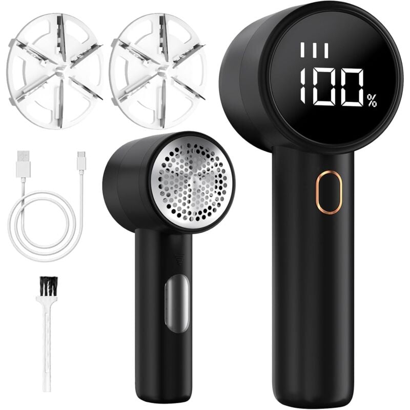 Elektrischer Fusselrasierer, LED-Anzeige, wiederaufladbares Typ-C-Kabel, 6-Klingen-Fusselrasiererkopf, ideal für Kleidung, Sofas, Decken, Vorhänge,