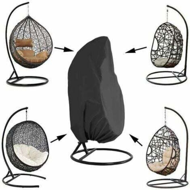 Garden Hängesessel-Abdeckung, Hängesessel-Abdeckung, Oxford-Stoff-Schutzhülle für Egg Chair, 190 x 115 cm, wasserdichte Schutzhülle, winddicht,