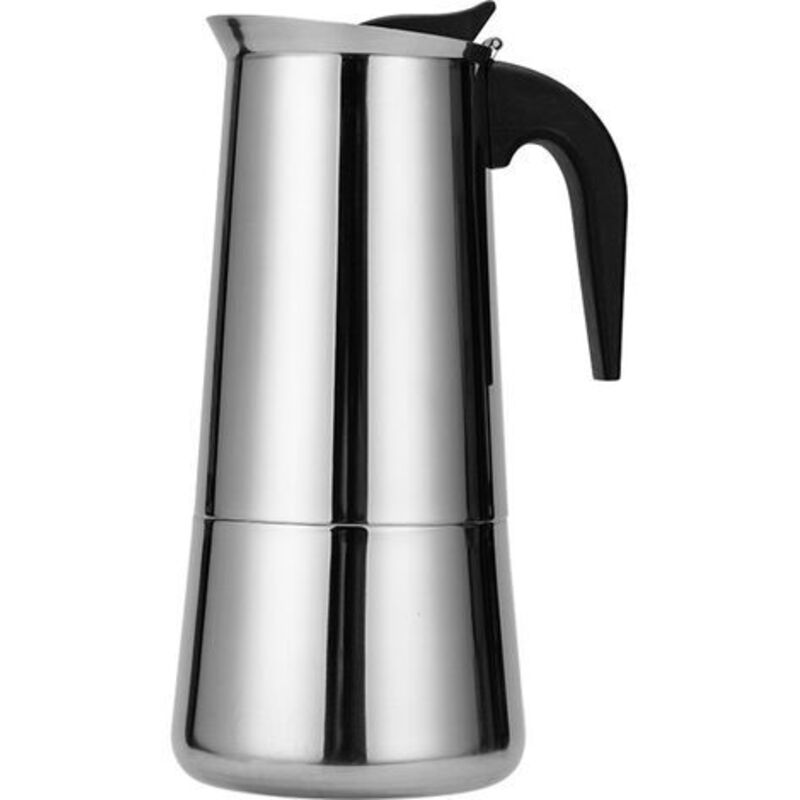 Italienische Kaffeemaschine, Moka-Kaffeemaschine aus Edelstahl, Druckkaffeemaschine, 300 ml, großes Fassungsvermögen, kompatibel mit Induktionsherd,
