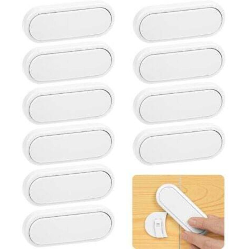 Lablanc - Kindersicherung Türen, 10 Stück Baby Sicherheits Schrankschlösser, Baby Sicherheitsriegel, Baby Türschloss Sicherheitsschloss für