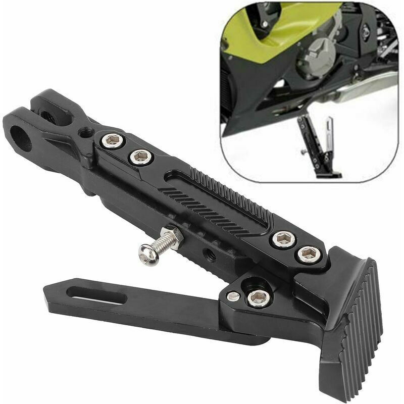 Lablanc - Motorrad-Ständer, universeller Motorrad-Seitenständer, verstellbarer Parkbein-Ständer, Stativständer, Schwarz