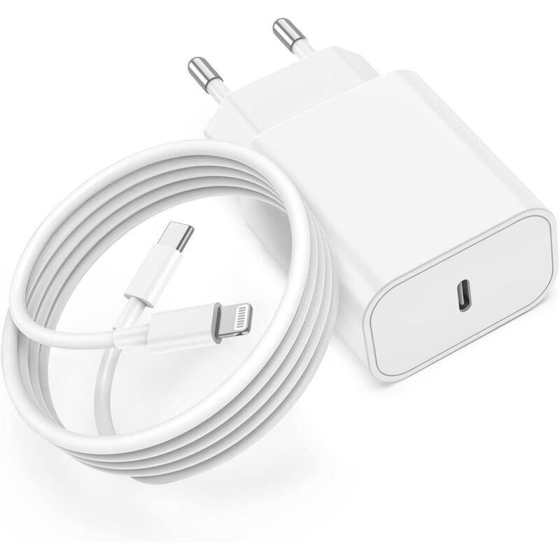 Lablanc - Schnelles iPhone-Ladegerät, Apple MFi-zertifiziertes 20-W-USB-C-Schnellladegerät für iPhone mit 2 m USB-C-Kabel für Apple iPhone