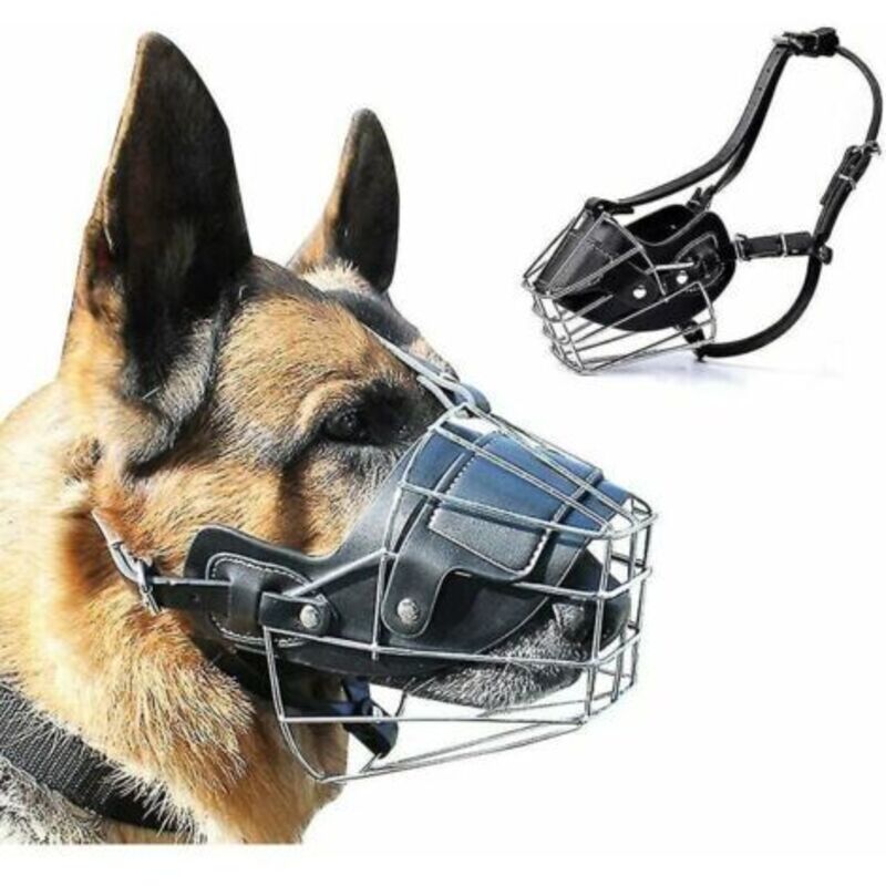Super Metal Muzzle Maulkorb aus Leder für große Hunde - Lablanc