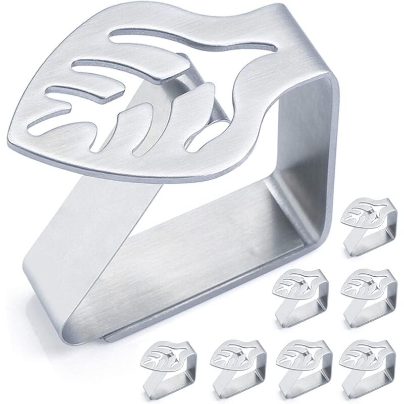 LaBlanc – Tischdeckenklammern, rutschfest, Set mit 8 dekorativen Tischdeckenklammern aus dickem Edelstahl, für Picknick, Grill, Hochzeit, Party