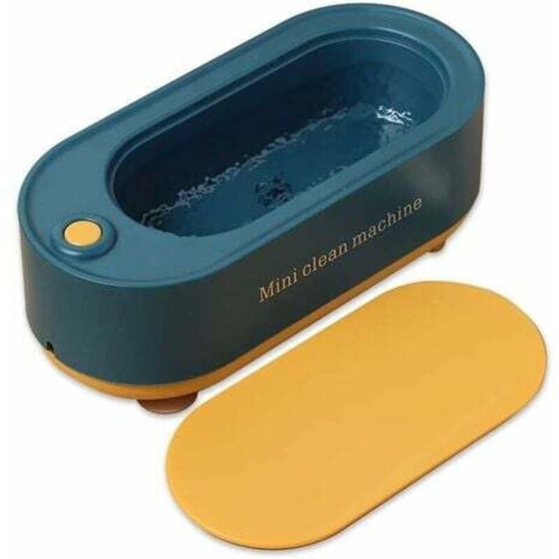 Ultraschallreiniger, 350 ml, Brillenreiniger, Ultraschallbad für Brillen, Schmuck, Uhren, Ringe, Halsketten, Rasierer, Zahnersatz (Farbe: Blau)