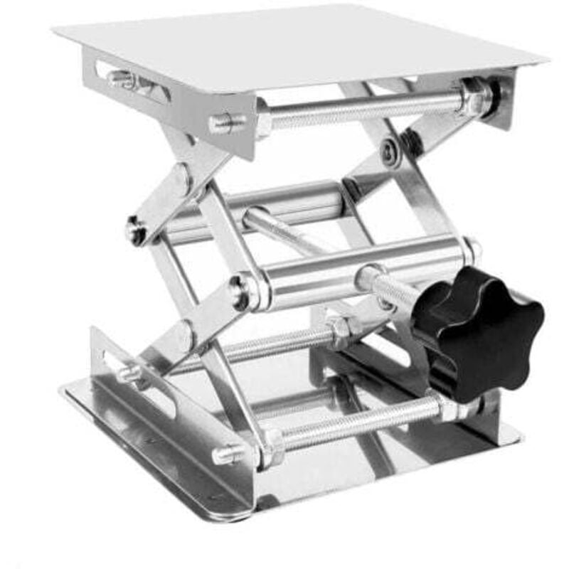 Jalleria - Labor-Hubtisch, Edelstahl-Labor-Hebebühne, verstellbarer Labor-Lift, 45 – 150 mm, Labor-Hebeständer, 100 mm x 100 mm, Tragkraft 10 kg