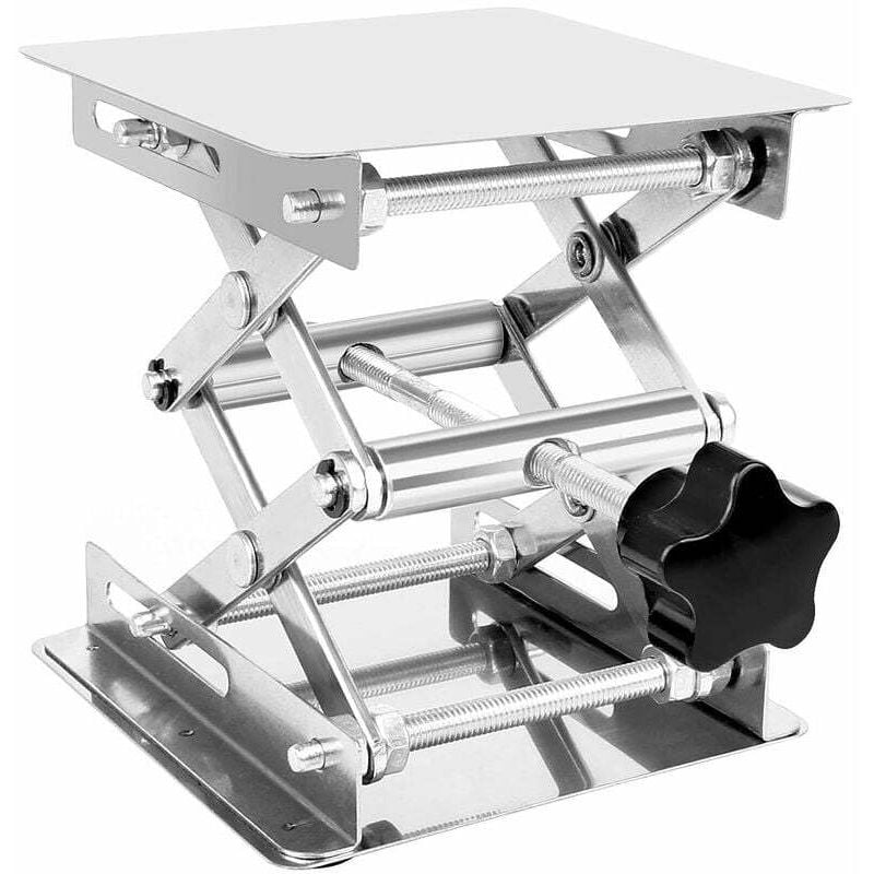Labor-Hubtisch, Edelstahl-Labor-Hebebühne, verstellbarer Labor-Heber, 45–150 mm, Labor-Hebeständer, 100 mm x 100 mm, Tragkraft 10 kg