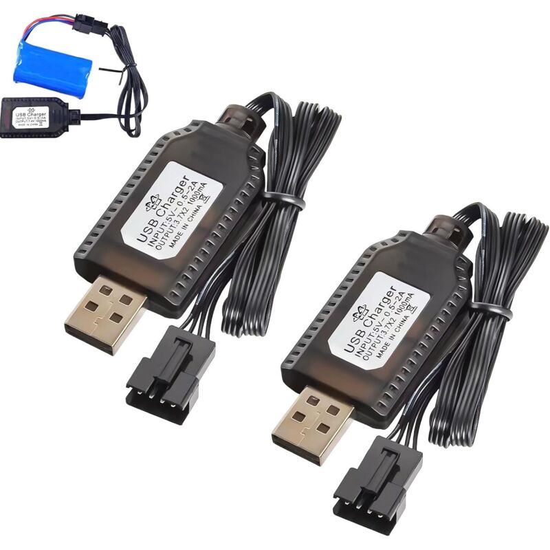 Ladegerät für ferngesteuerte Autos, 2S 7,4V LiPo-Ladekabel, universelles USB-Ladekabel für RC-Fahrzeuge, RC-Boote, RC-Drohnen, RC-Flugzeuge und