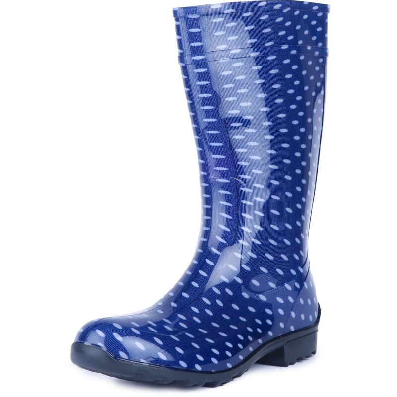 Ladeheid Damen Gummistiefel 100% Wasserdticht Regenstiefel Damen LA-967 (Dunkelblau/Punkte, 36 EU)