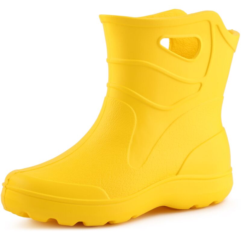 Ladeheid Gummistiefel Damen leichte EVA wasserfeste Schuhe Damen Bequeme und komfortable Gummischuhe KL027D (Gelb, 38 EU)