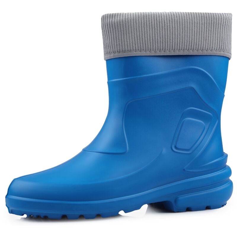 Ladeheid Thermo EVA Gummistiefel Damen gefüttert wasserdichte und federleichte Regenstiefel Damen LA-800-2017 (Kornblume/Grau, 36 EU)