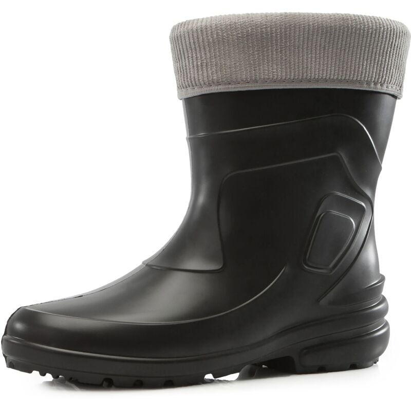 Ladeheid Thermo EVA Gummistiefel Damen gefüttert wasserdichte und federleichte Regenstiefel Damen LA-800-2017 (Schwarz/Grau, 42 EU)
