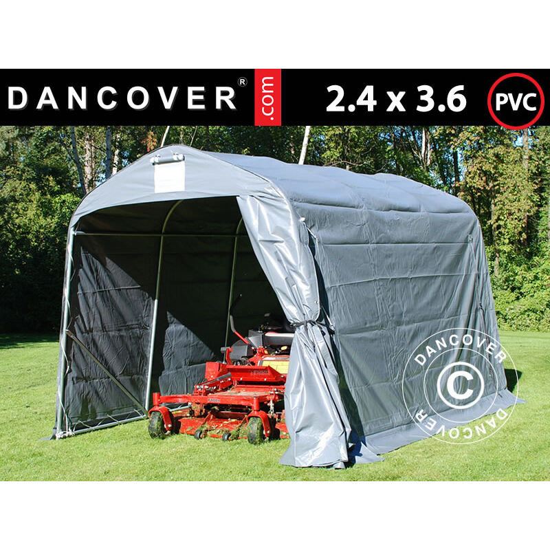 Lagerzelt Zeltgarage PRO Lagehalle 2,4x3,6x2,34m PVC, Grau