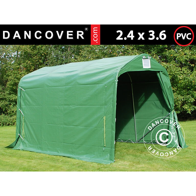 Lagerzelt Zeltgarage PRO Lagehalle 2,4x3,6x2,34m PVC, Grün